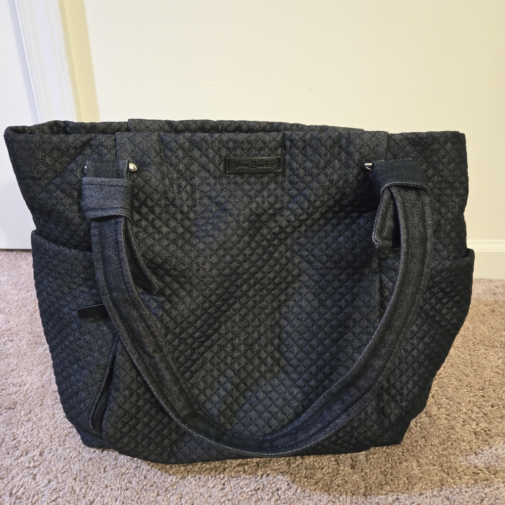 Vera Bradley zipper tote dark denim blue/gray